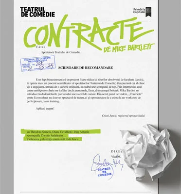 Afișul spectacolului Contracte