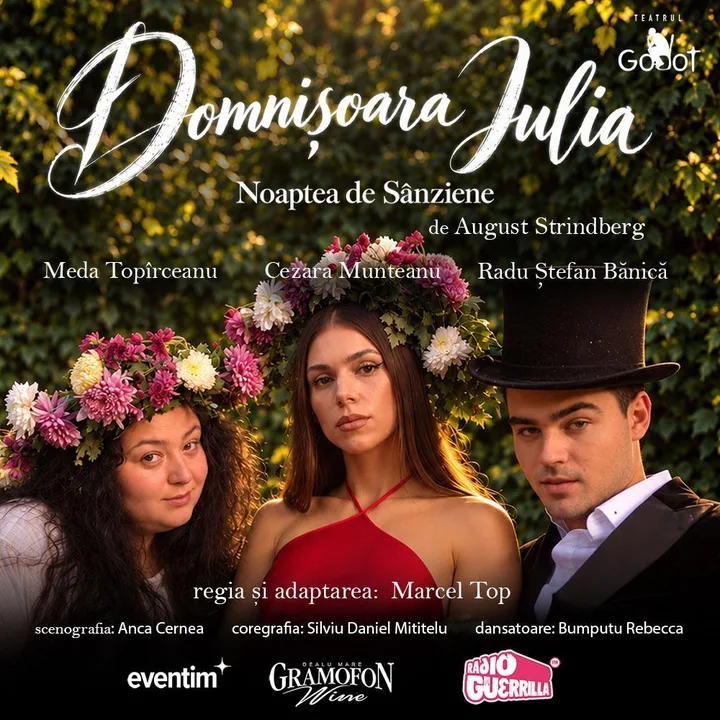 Afișul spectacolului Domnișoara Iulia