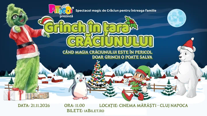Afișul spectacolului Grinch în Țara Crăciunului